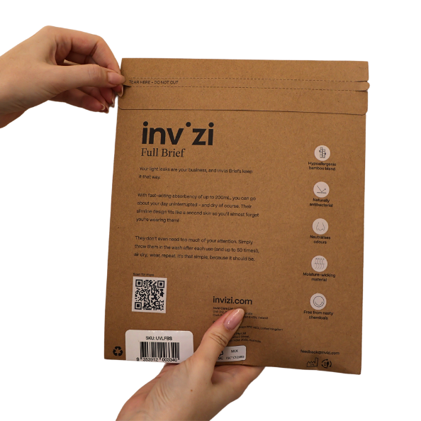 Culotte d'incontinence lavable pour femme Invizi – Taille haute