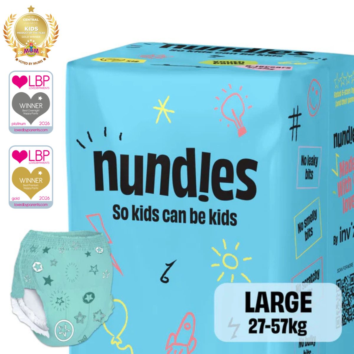 Nundies Inkontinenzhosen für Kinder 8-15 Jahre