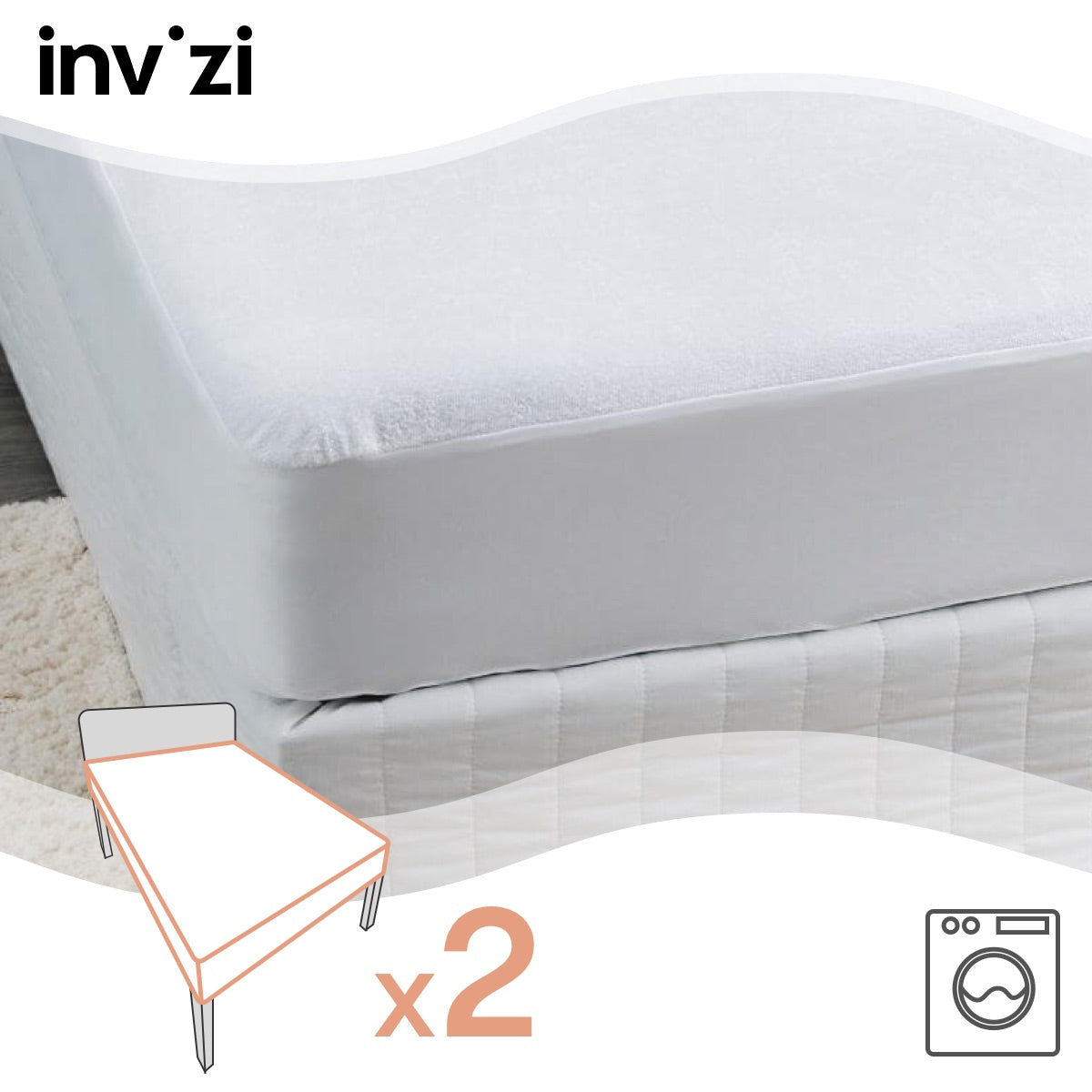 Protège-matelas imperméable - Lot de 2